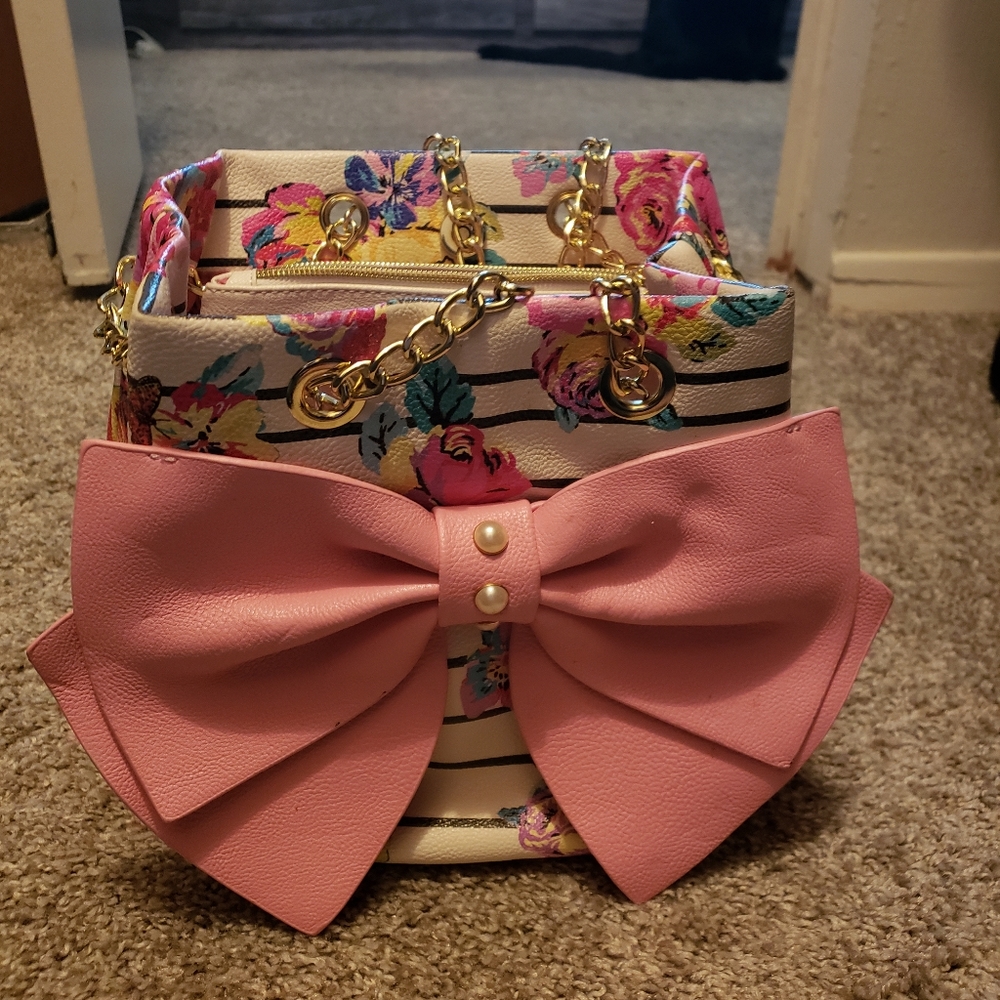 Betsey Johnson floral satchel